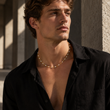 Collier Doré À Pierres Multicolores Pour Hommes