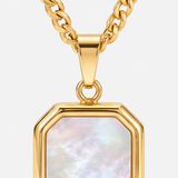 Collier Doré À Pendentif Carré Pour Hommes