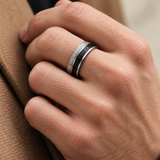 Anneau En Carbure De Tungstène À Incrustation Carbone Pour Hommes