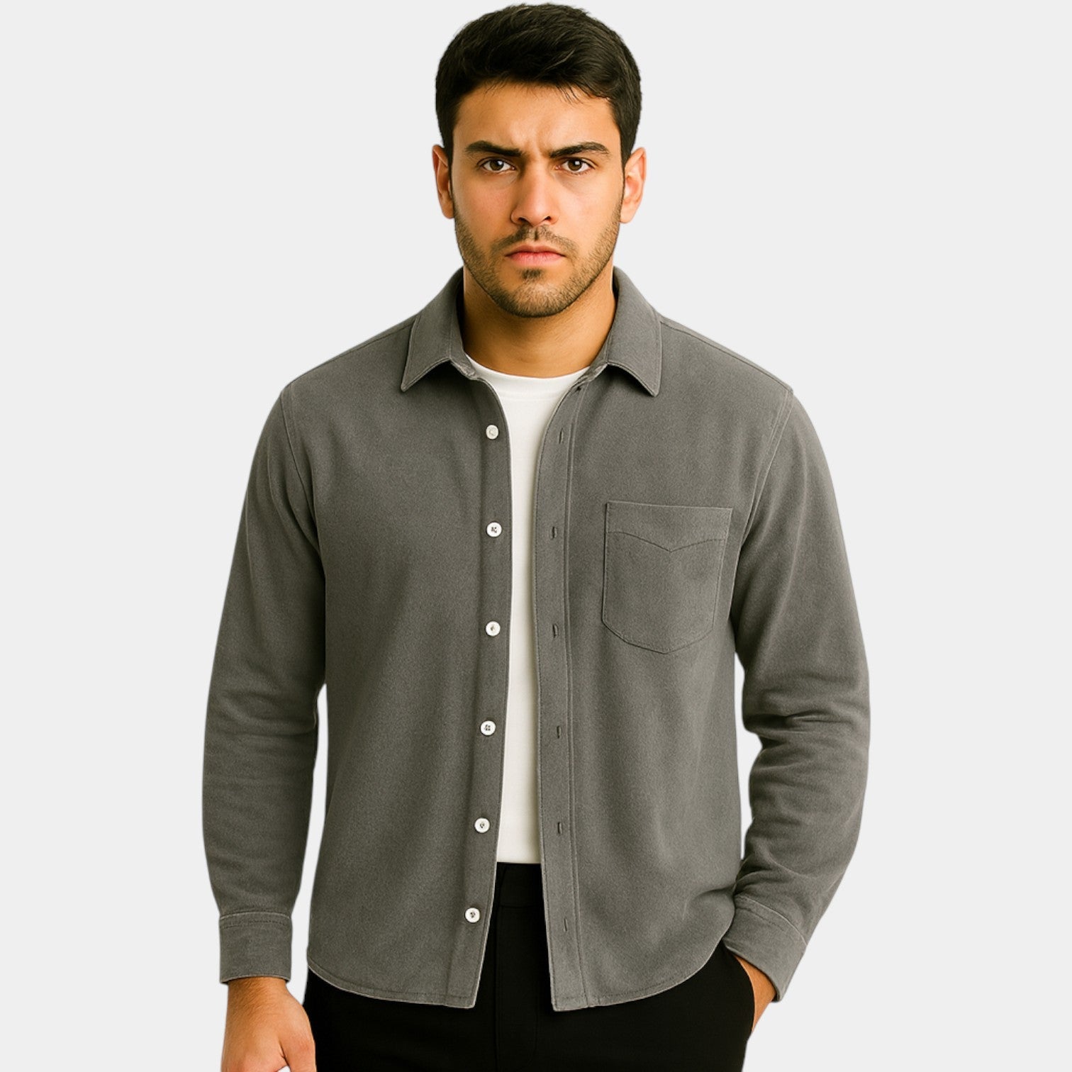 CELVOIR | CHEMISE HOMME COTON BROSSÉ MANCHES LONGUES