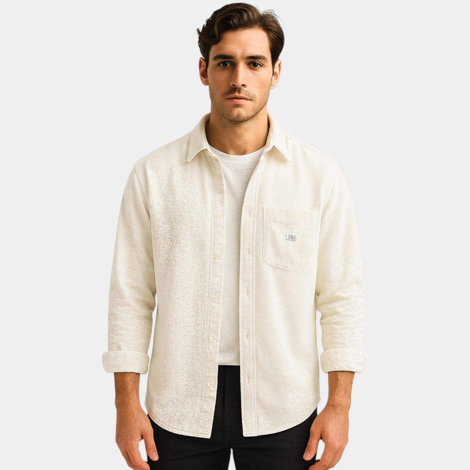 CELVOIR | CHEMISE HOMME COTON BROSSÉ MANCHES LONGUES