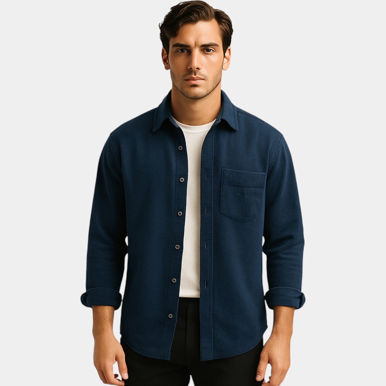 CELVOIR | CHEMISE HOMME COTON BROSSÉ MANCHES LONGUES