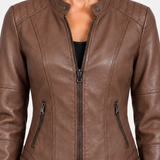 Veste Femme À Col Montant Et Taille Cintrée