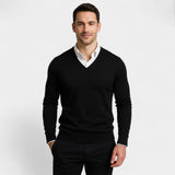 CELVOIR | PULL HOMME COL V MAILLE FINE