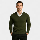 CELVOIR | PULL HOMME COL V MAILLE FINE