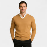 CELVOIR | PULL HOMME COL V MAILLE FINE