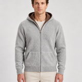 Gilet À Capuche Zippé En Cachemire Pour Hommes