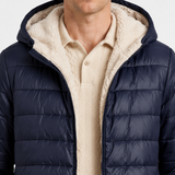 Veste Matelassée À Capuche Doublée Polaire Pour Hommes