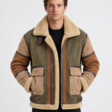 Veste Effet Daim Doublée Sherpa Pour Hommes