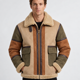 Veste Effet Daim Doublée Sherpa Pour Hommes