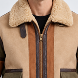 Veste Effet Daim Doublée Sherpa Pour Hommes