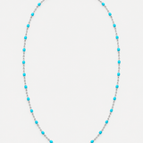 Collier Chaîne Argentée À Pierres Colorées Pour Hommes