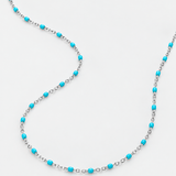 Collier Chaîne Argentée À Pierres Colorées Pour Hommes