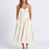 Robe Midi Élégante À Corset Pour Femmes