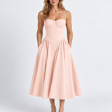 Robe Midi Élégante À Corset Pour Femmes
