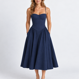 Robe Midi Élégante À Corset Pour Femmes