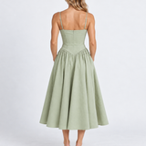 Robe Midi Élégante À Corset Pour Femmes