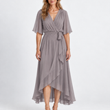 Robe Maxi Élégante À Encolure Cache-Cœur Pour Femmes