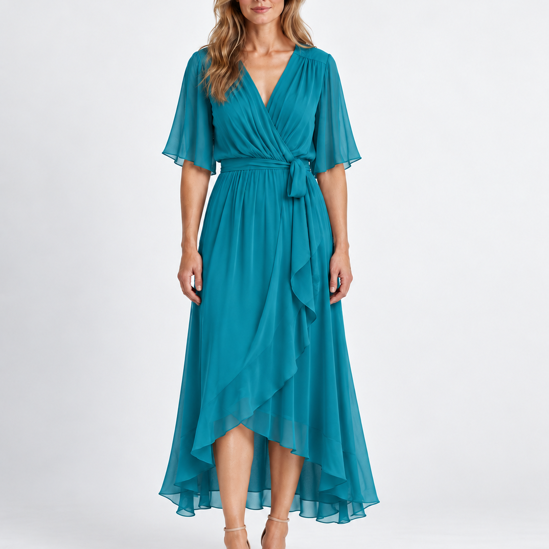 Robe Maxi Élégante À Encolure Cache-Cœur Pour Femmes