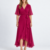Robe Maxi Élégante À Encolure Cache-Cœur Pour Femmes