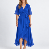 Robe Maxi Élégante À Encolure Cache-Cœur Pour Femmes