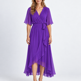 Robe Maxi Élégante À Encolure Cache-Cœur Pour Femmes