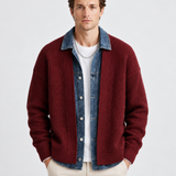 Veste En Maille Avec Détails En Denim Pour Hommes