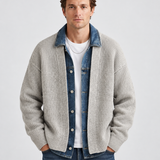 Veste En Maille Avec Détails En Denim Pour Hommes