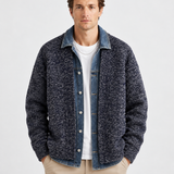 Veste En Maille Avec Détails En Denim Pour Hommes