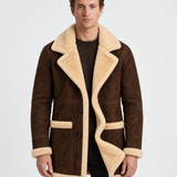 Manteau Effet Daim Doublé En Fausse Fourrure Pour Hommes