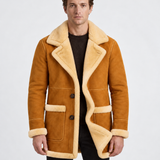 Manteau Effet Daim Doublé En Fausse Fourrure Pour Hommes