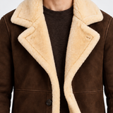 Manteau Effet Daim Doublé En Fausse Fourrure Pour Hommes