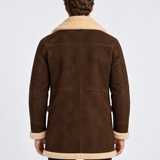 Manteau Effet Daim Doublé En Fausse Fourrure Pour Hommes