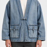 Veste Décontractée En Denim Style Cache-Cœur Pour Hommes