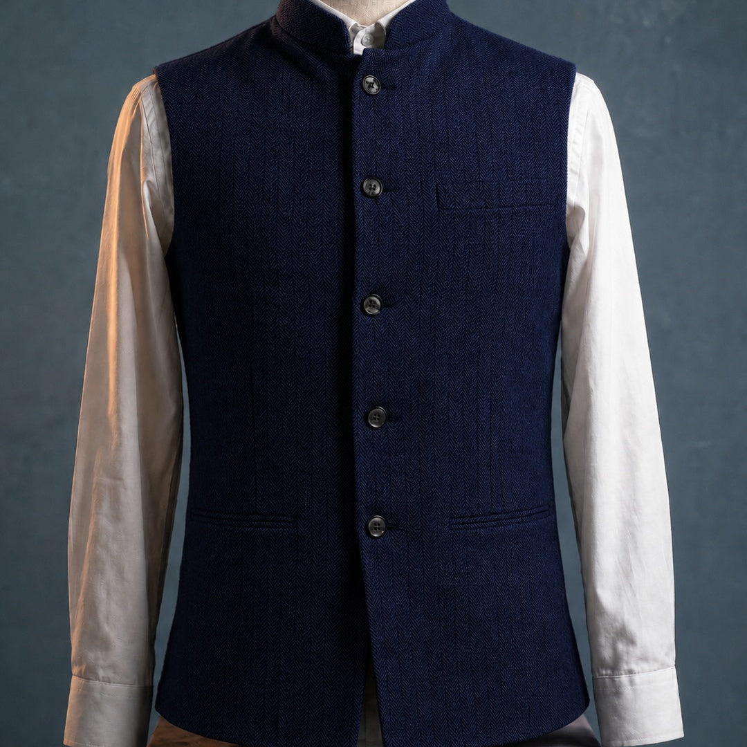 Celvoir | Gilet À Col Mao Avec Fermeture Boutonnée Pour Hommes