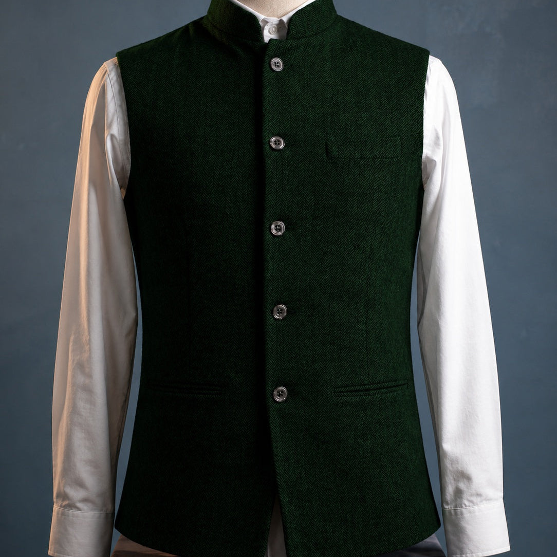 Celvoir | Gilet À Col Mao Avec Fermeture Boutonnée Pour Hommes