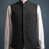 Celvoir | Gilet À Col Mao Avec Fermeture Boutonnée Pour Hommes
