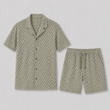 Celvoir | Ensemble Chemise Jacquard Avec Short Pour Hommes