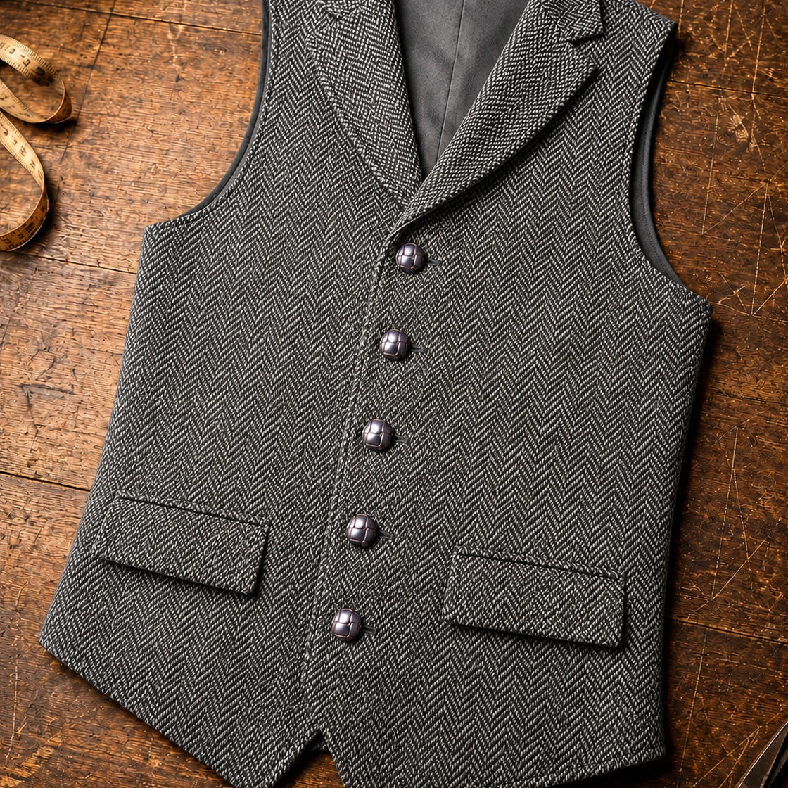 Celvoir | Veste À Col À Revers En Motif Chevron Pour Hommes