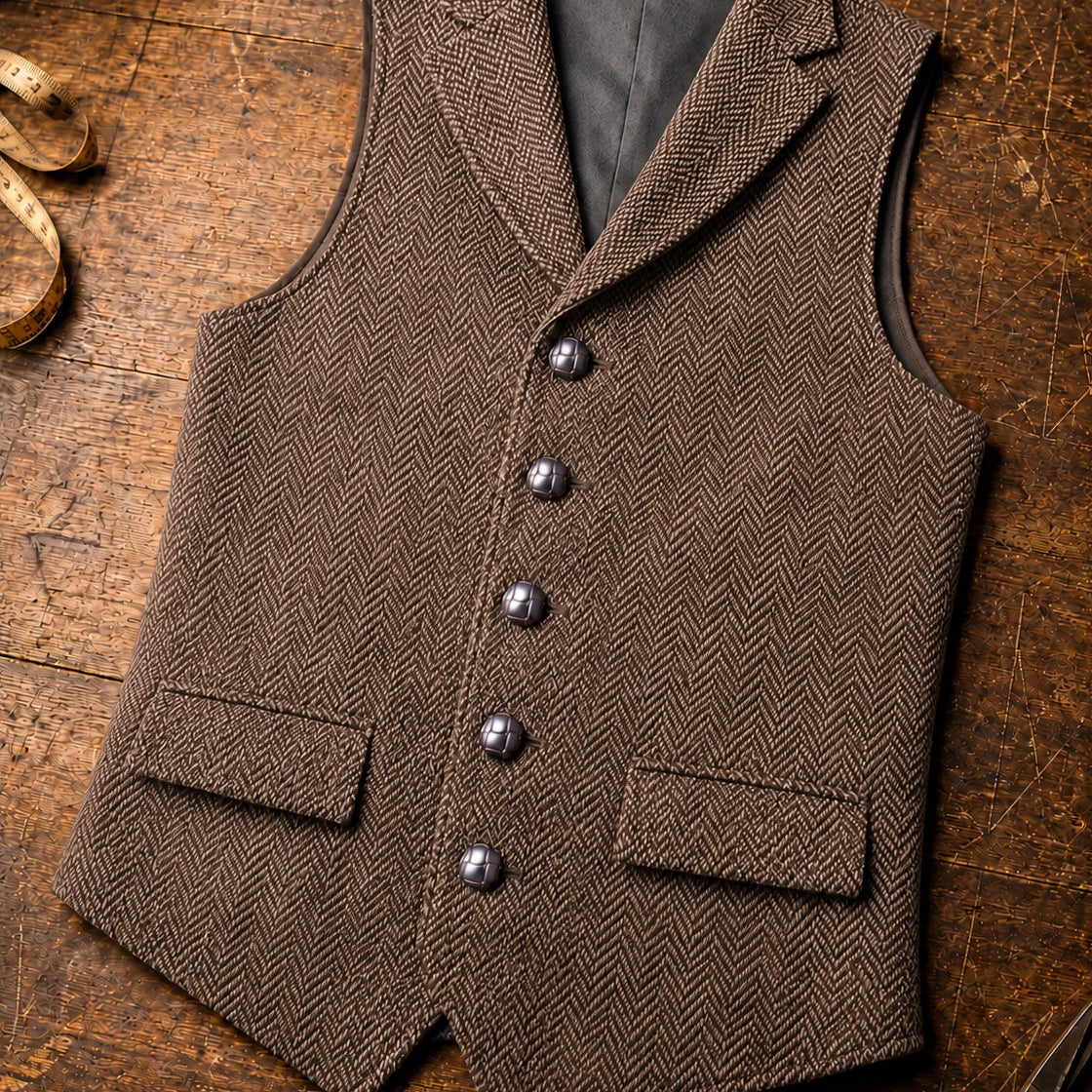 Celvoir | Veste À Col À Revers En Motif Chevron Pour Hommes