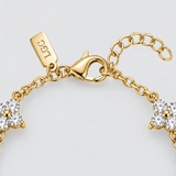 Bracelet Doré À Cinq Motifs Trèfle Et Zircones