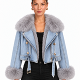 Veste Ceinturée À Col Oversize Et Boutons Dorés Pour Femmes