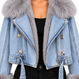Veste Ceinturée À Col Oversize Et Boutons Dorés Pour Femmes