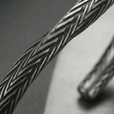 Bracelet Manchette Torsadé Gris