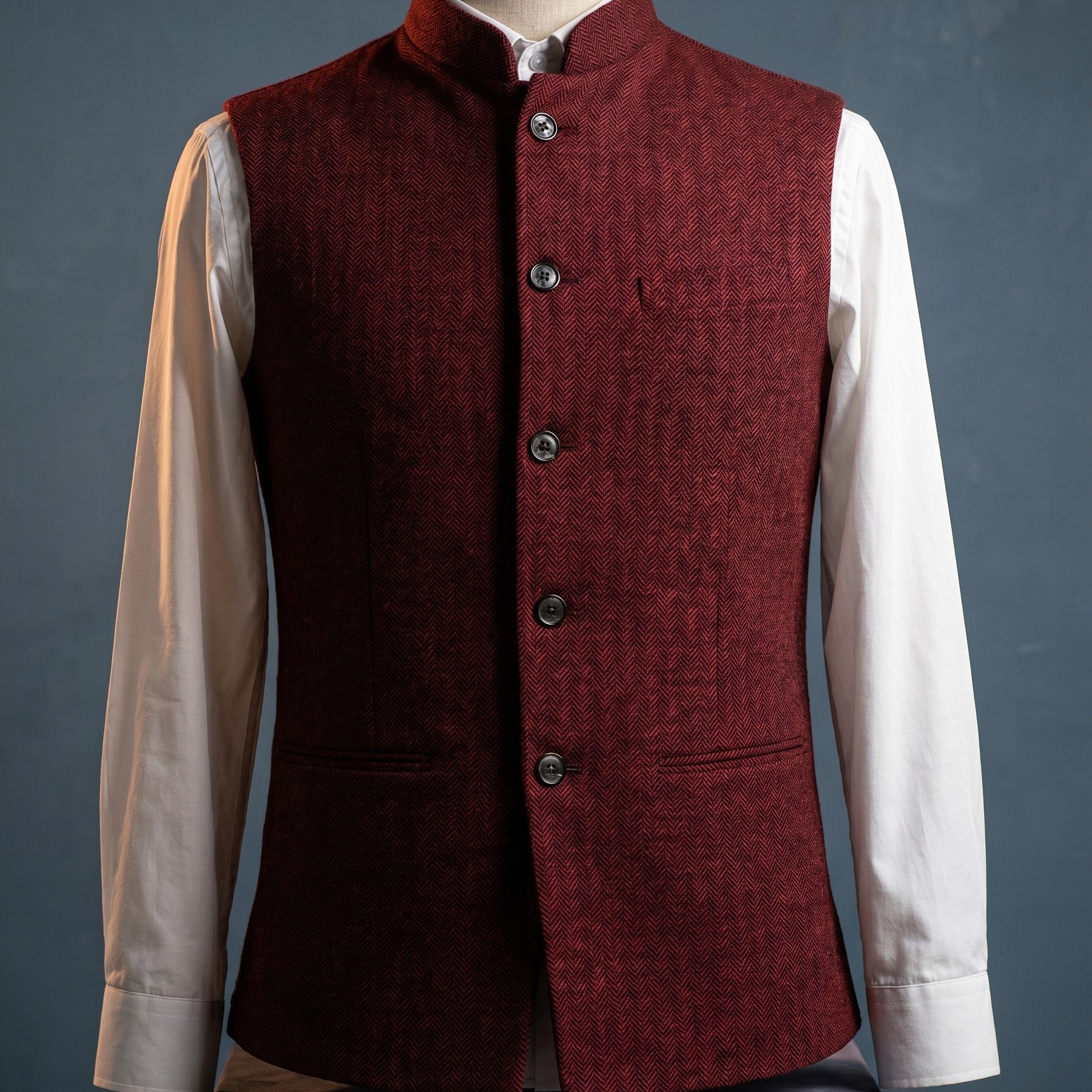 Celvoir | Gilet À Col Mao Avec Fermeture Boutonnée Pour Hommes