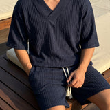 Celvoir | Ensemble Tricoté Avec Col V Et Short Pour Hommes