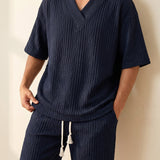 Celvoir | Ensemble Tricoté Avec Col V Et Short Pour Hommes