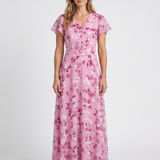 Robe Maxi Fleurie En Mousseline Pour Femmes