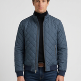 Veste Matelassée À Losanges Et Col Montant Pour Hommes