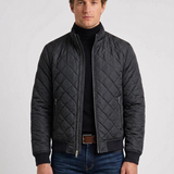 Veste Matelassée À Losanges Et Col Montant Pour Hommes